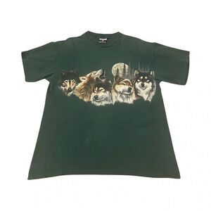 Vintage Signal Sports Green T Wolves Single Stitch Size L